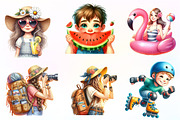 Summer Kids Watercolor Clipart, an Illustration by CreationArt (Thumbnail 3 of 9)