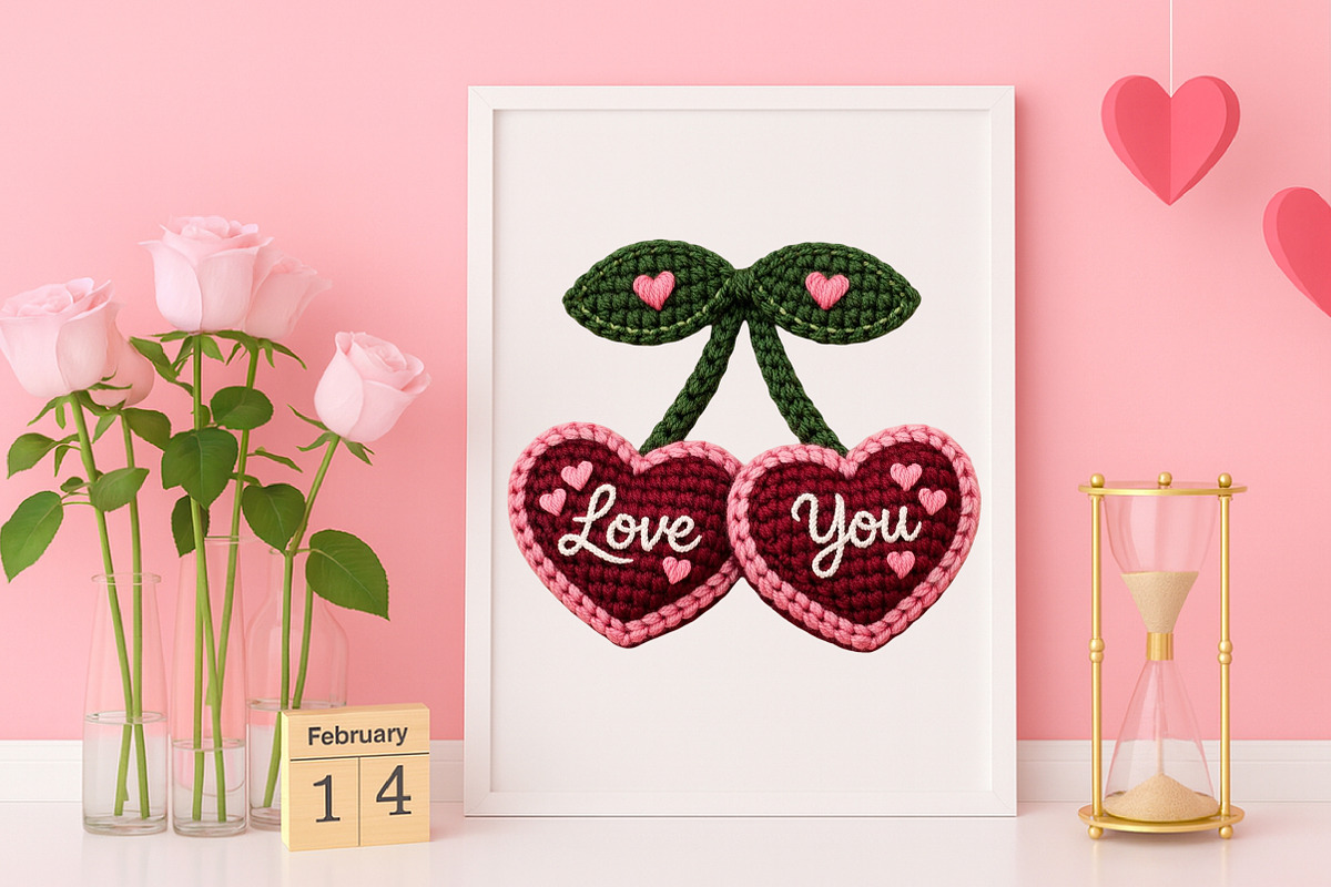 Crochet 'Love You' Heart PNG, an Illustration by Canvas Craft (Photo 7 of 7)