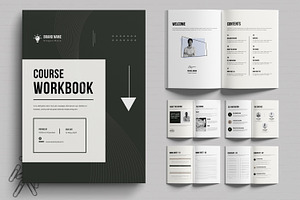 Course Workbook Template  Printable, a Brochure Template by MightyDesign