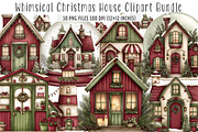 Whimsical Christmas House Clipart, an Illustration by SinaCreation (Thumbnail 1 of 7)