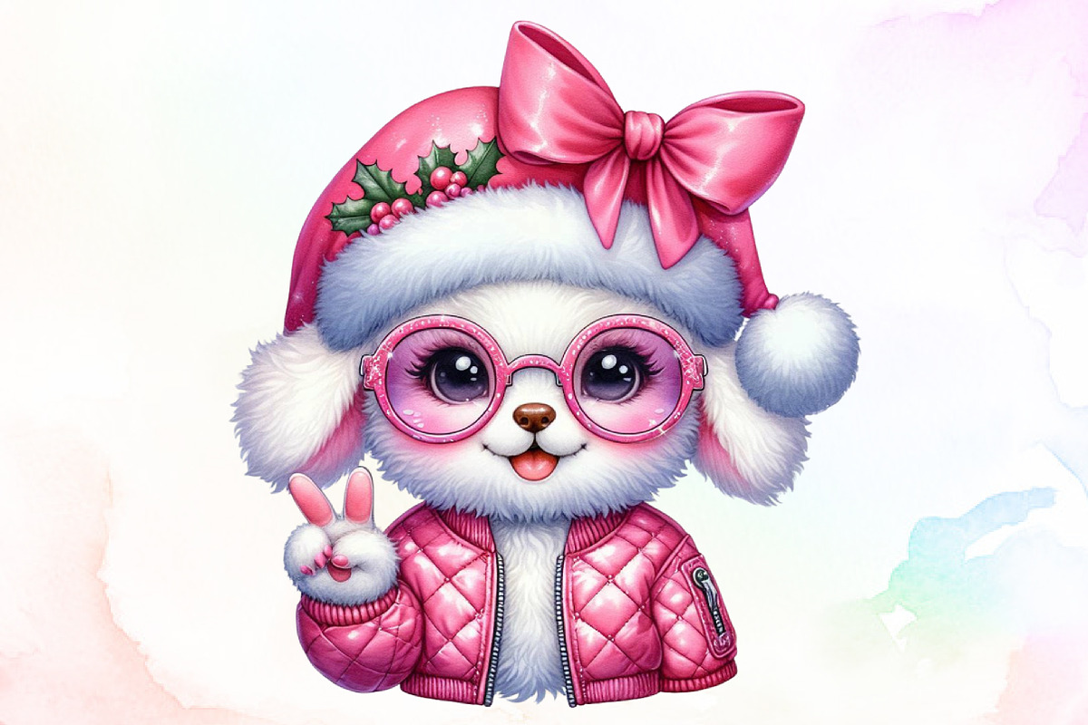 Watercolor Christmas Dog PNG, an Illustration by Sublimation Artist (Photo 1 of 9)