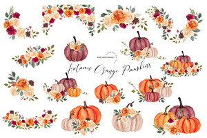 Fall Autumn Orange Pumpkins Clipart