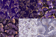 Purple and Gold Ginkgo Digital Paper, a Texture Illustration by DreamPrint404 (Thumbnail 2 of 5)