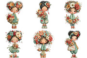 Whimsical Mother Day Girls Clipart, an Illustration by Daily.Designs (Thumbnail 5 of 5)