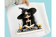 Whimsical Summer Witch Clipart, a Person Illustration by designcity5 (Thumbnail 3 of 5)