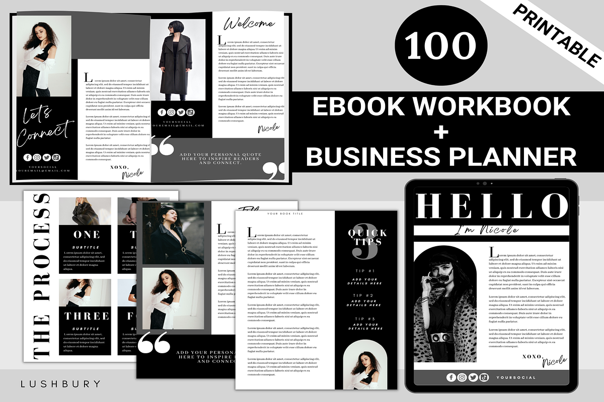 100 Ebook Workbook Template Canva, a Magazine Template by LushBury (Photo 1 of 9)