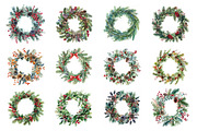 Watercolor Christmas wreaths PNG, a Decorative Illustration by dashtik (Thumbnail 5 of 5)