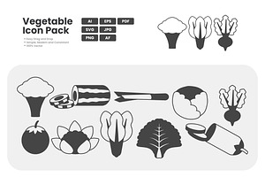Vegetable Icon Pack, a Solid Icon by erifqizeicon