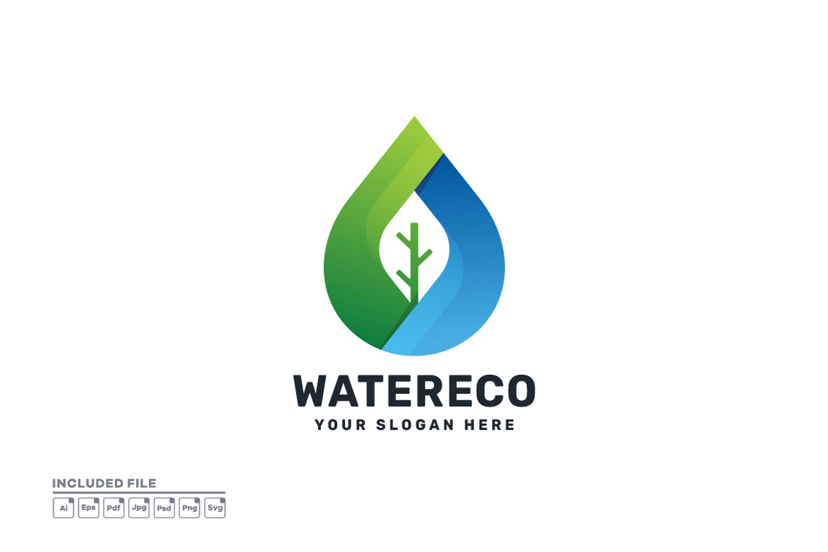 Water and Leaf Nature Colorful Logo, a Branding & Logo Template by yuanesei