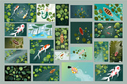 Nature lake koi pond illustration, an Animal Illustration by foxndeer (Thumbnail 3 of 4)
