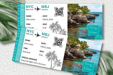 Editable Boarding Pass Template