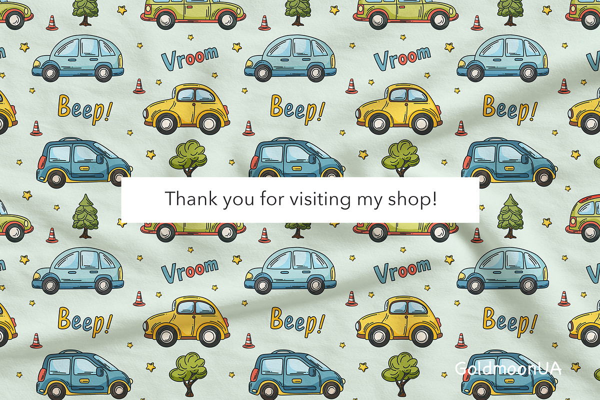 Car Vibes Patterns & Clipart, a Transportation Illustration by GoldmoonUA (Photo 5 of 5)
