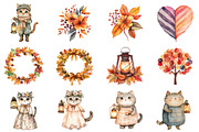 Cozy Autumn Floral Cat Animal, an Illustration by CitraGraphics (Thumbnail 5 of 5)