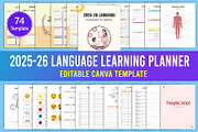 2025-26 Language Learning Planner, a Stationery Template by Designmela01 (Thumbnail 1 of 6)
