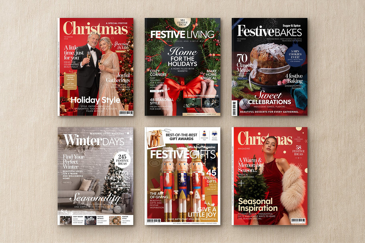 Christmas Magazine Cover Templates, a Magazine Template by BrandPacks (Photo 1 of 5)