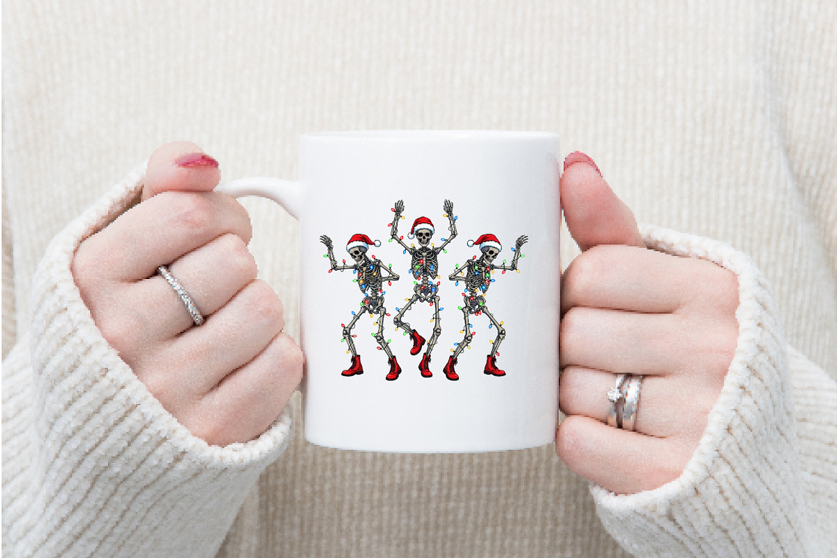 Christmas Dancing Skeleton Png, an Illustration by Watercolor design (Photo 2 of 5)