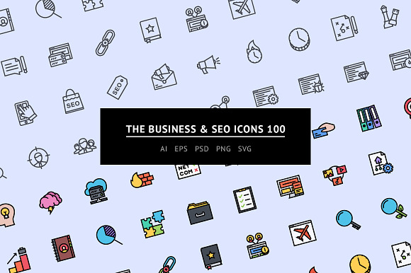The Business & SEO Icons 100 preview 4