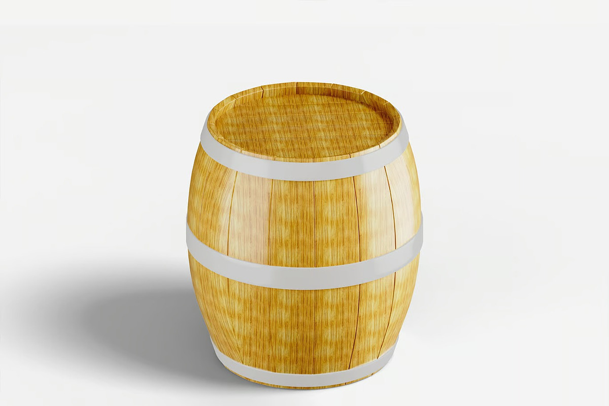 Wooden Barrel Mockup, a Merchandise Mockup by renderstockmarket (Photo 3 of 3)