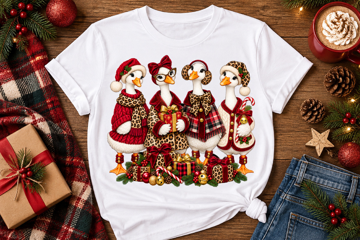 Christmas Goose PNG, a Seasonal Illustration by Watercolor design (Photo 3 of 3)