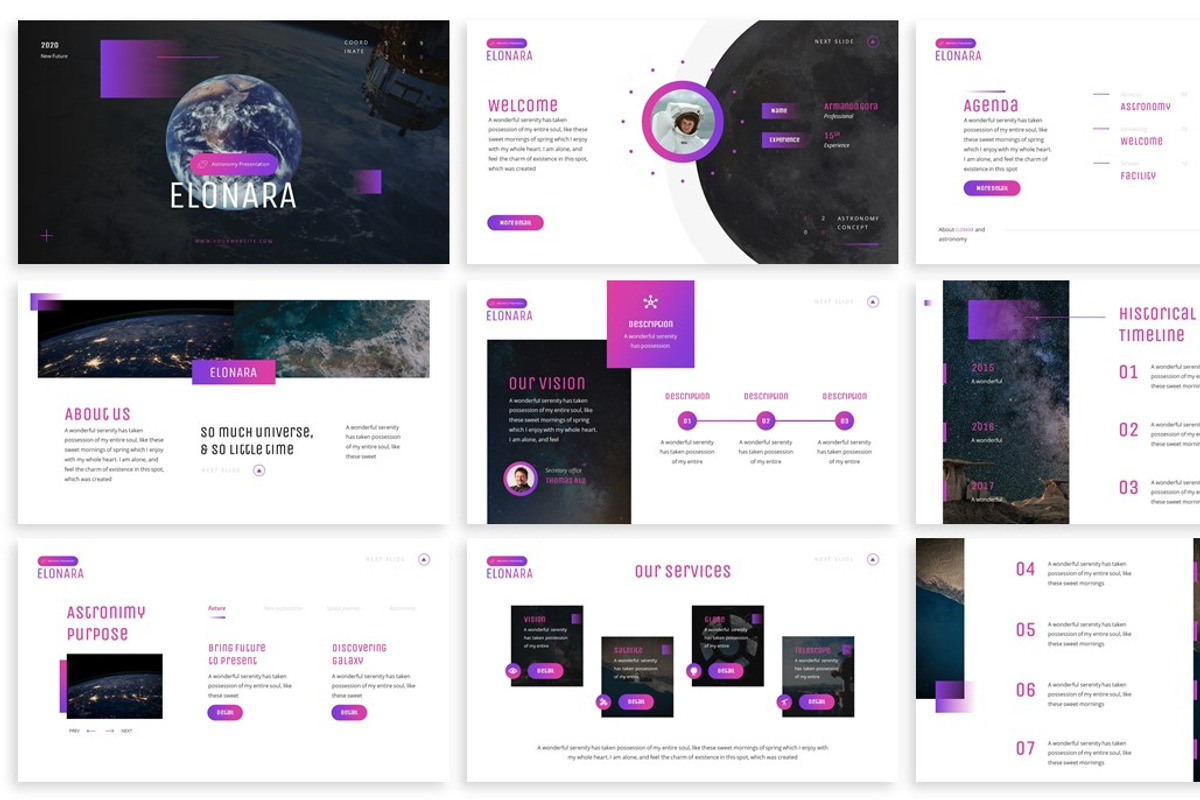 Elonara - Astronomy Keynote Template, a Presentation Template by ...