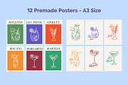Cocktail Set Doodle Style, an Object Graphic by 35lab (Thumbnail 4 of 6)