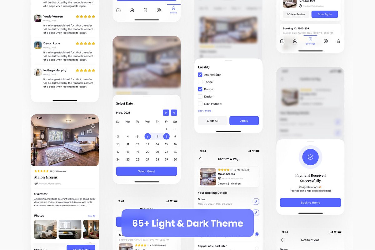 Hotel Booking App UI Kit, an App Template by CreativeUI (Photo 5 of 8)