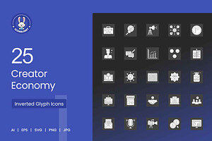 25 Creator Economy Icons, a Solid Icon by IconBunny