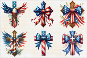 Christian Cross 4th of July USA Bow, an Illustration by SVGArt (Thumbnail 6 of 6)