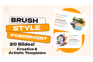 20 Brush Style PowerPoint Slides, a Presentation Template by Local Marketing Templates