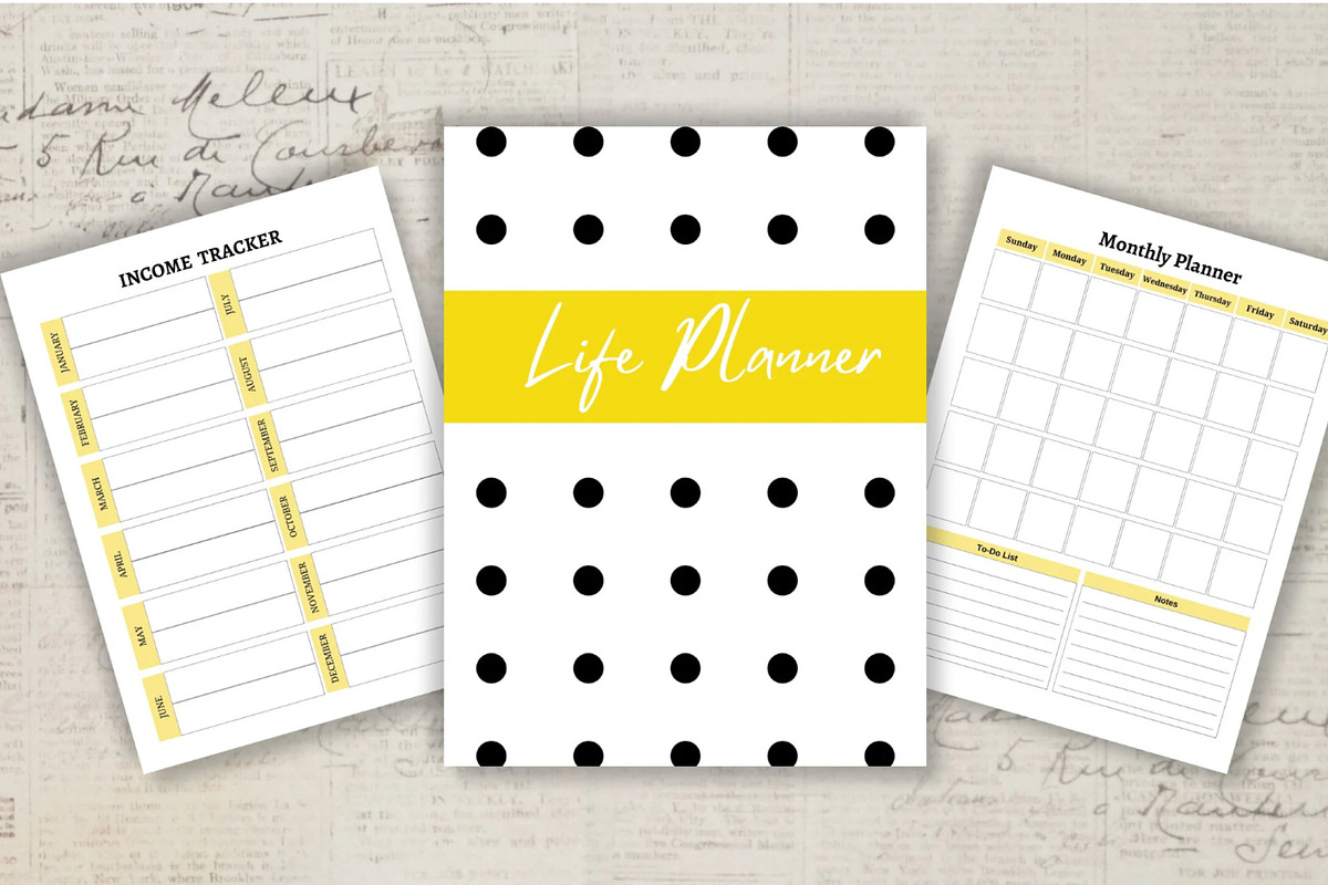 Printable Life Planner Template, a Stationery Template by Design House (Photo 4 of 9)