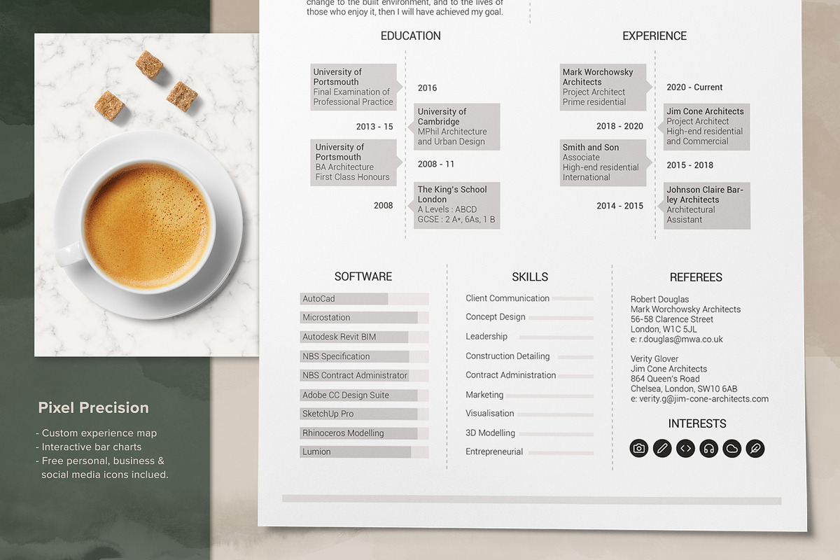 Modern Creative CV / Resume Template, a Resume Template by Jack Laurie Design (Photo 4 of 4)