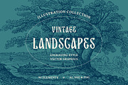 Vintage Landscape Illustrations, an Illustration by Graphic Goods (Thumbnail 1 of 18)