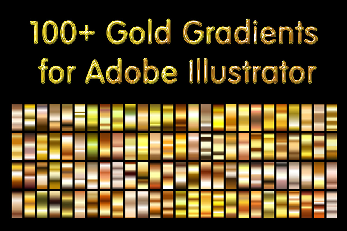 100+ Gold Gradients for Illustrator, a Gradient Add-On by Kseniya-Omega (Photo 1 of 4)