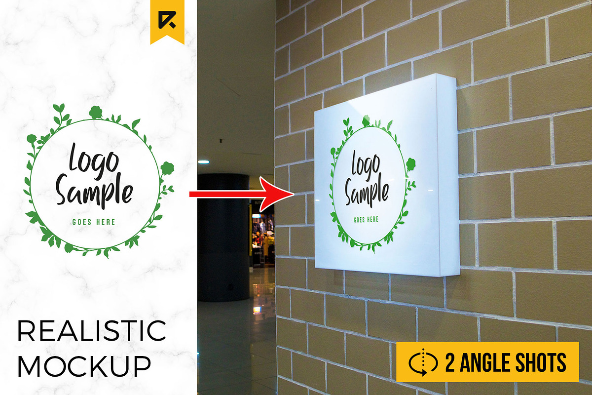 2 Square Lightbox Signboard Mockup, a Product Mockup by MockUpgrade (Photo 1 of 8)
