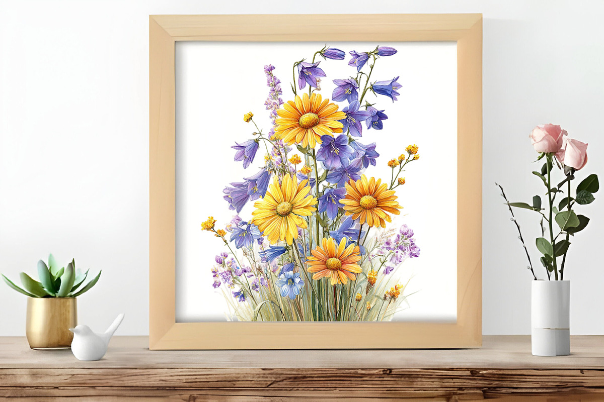 Watercolor Meadow Flowers Clipart, an Illustration by DreamCafeArt (Photo 6 of 8)