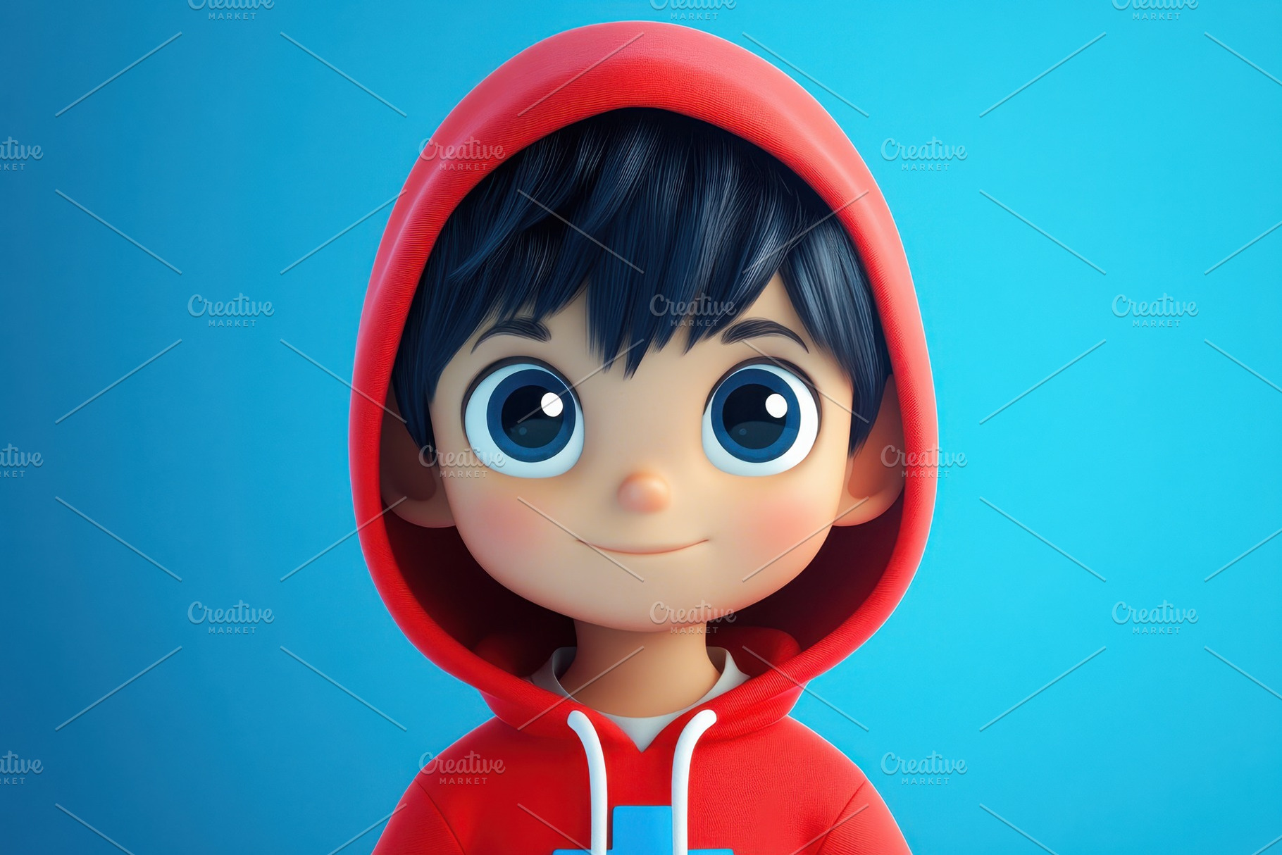 Charming cartoon boy wearing a red, a Photo by Pavel_design