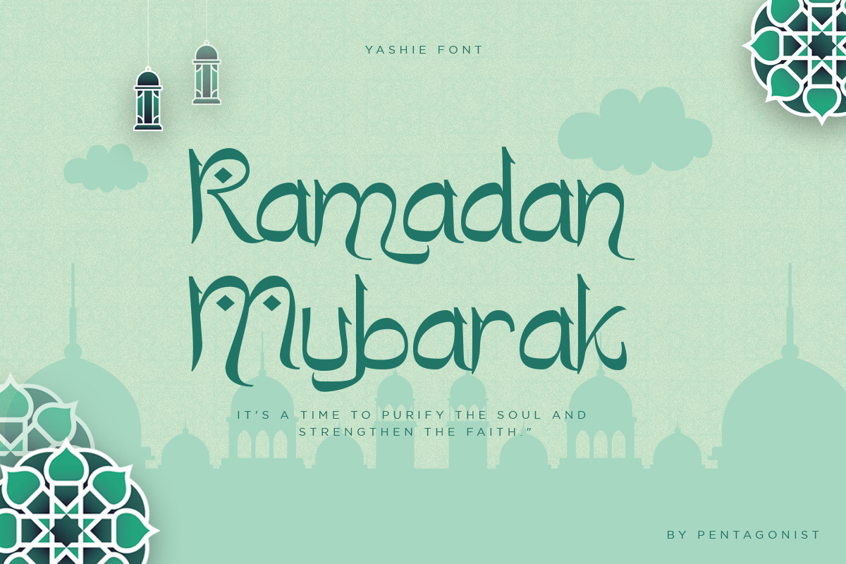 Yashie | Arabic Display Font, a Symbol Font by Pentagonistudio (Photo 3 of 10)