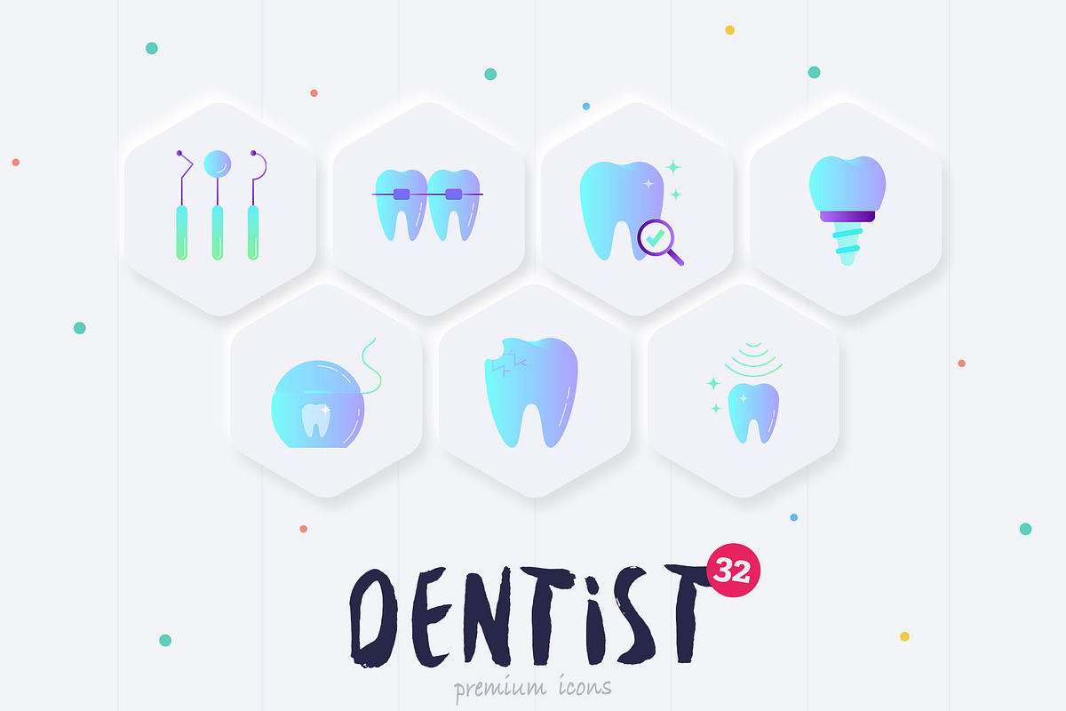 Dentist | 32 Icons Set Hand Drawn, an Outline Icon by Marina Silence (Photo 17 of 17)