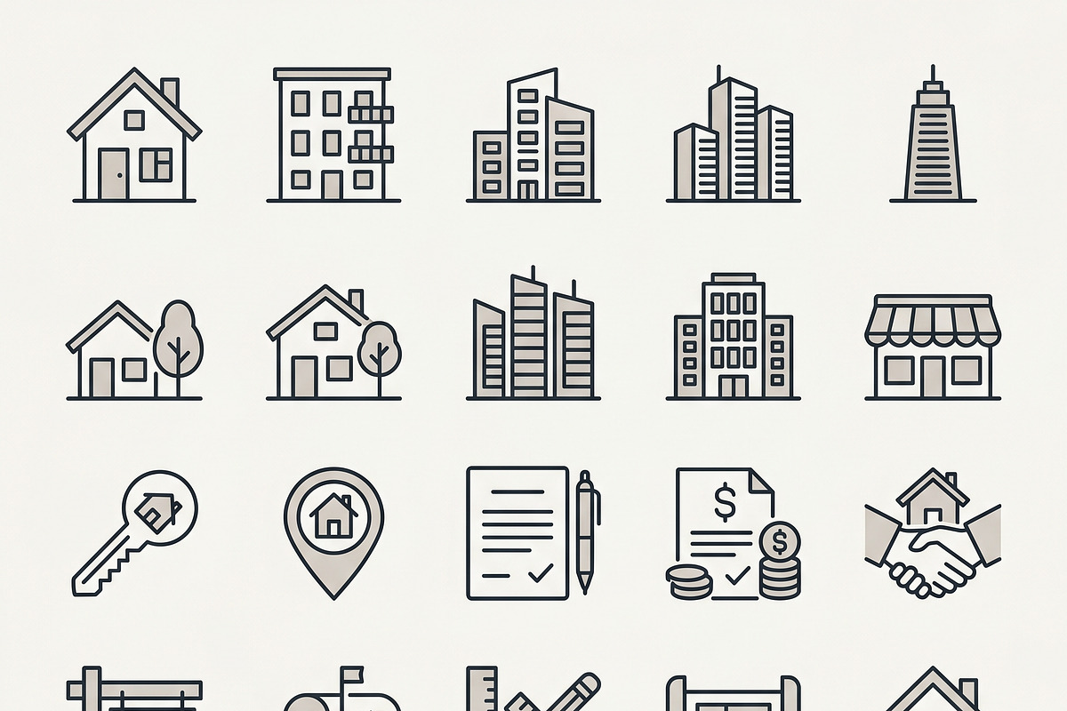 Bundles vector Real Estate Outline, an Outline Icon by adenpinkstore (Photo 4 of 5)