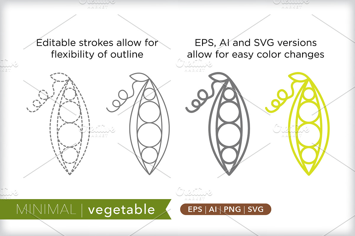 Minimal vegetable icons, an Outline Icon by Picture Window (Photo 5 of 5)