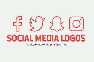 Social Media Line Icons Pack