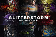 Glitterstorm Photoshop Action, an Action Add-On by Sevenstyles (Thumbnail 1 of 23)
