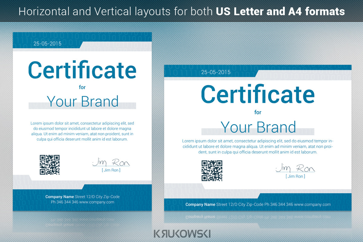 IT Certificate Template, a Stationery Template by Krukowski Graphics (Photo 1 of 3)