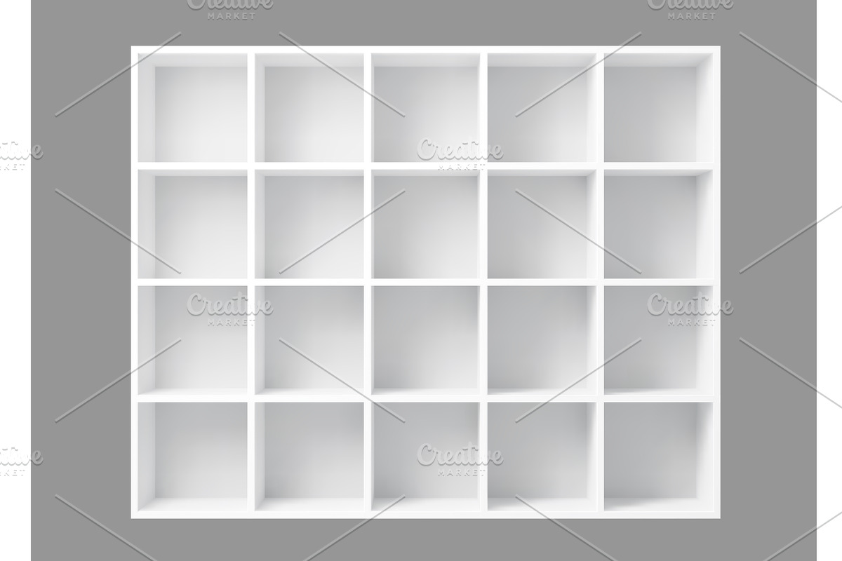 White empty bookshelf, an Object Illustration by Buch&Bee