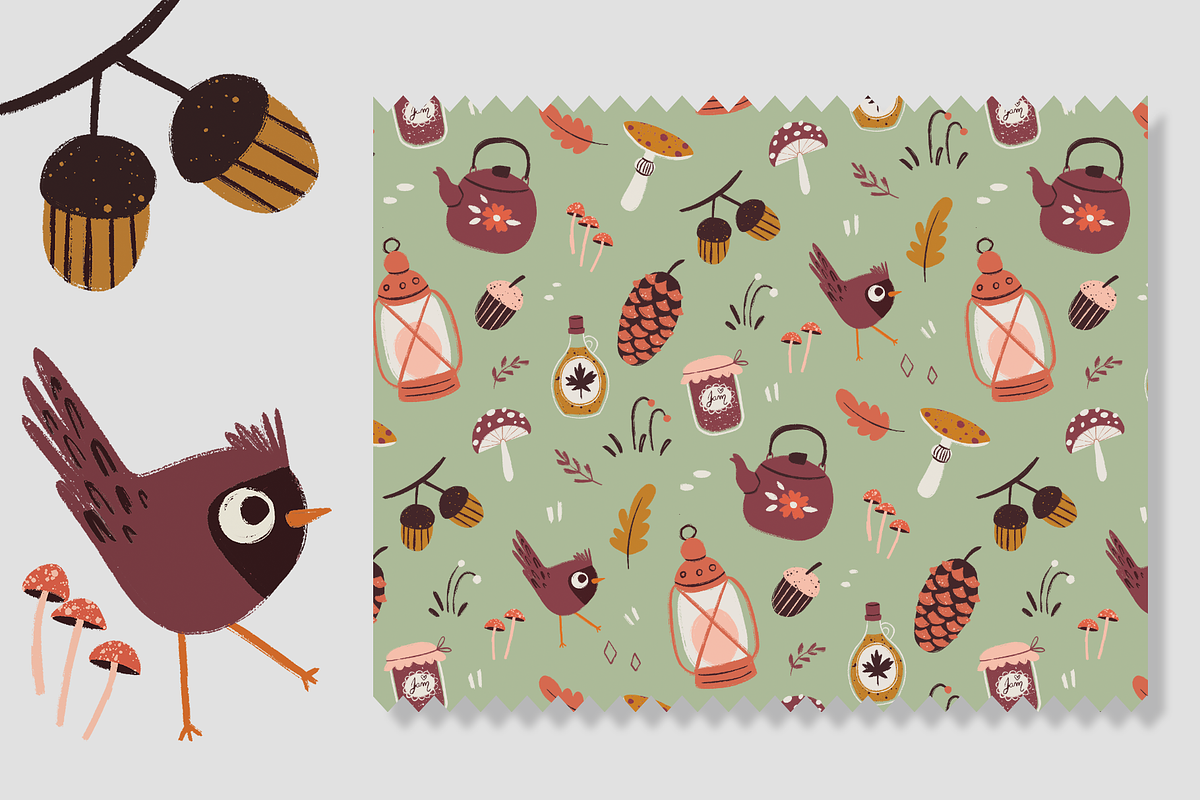 Cozy Autumn Seamless Pattern Design, a Pattern Graphic by Lady Bruniere Design (Photo 6 of 13)