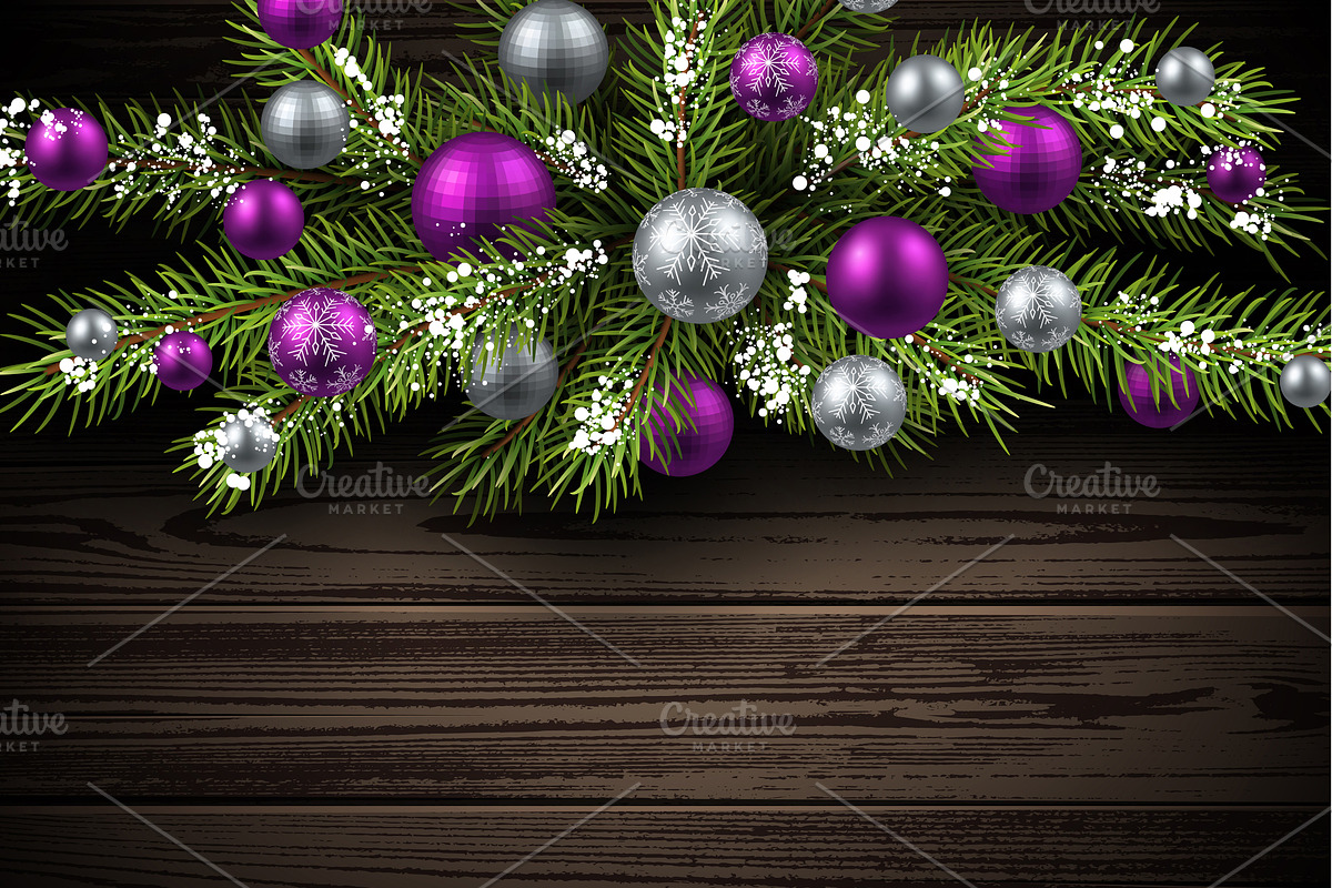 Big violet Christmas & New Year set, a Decorative Illustration by Vjom (Photo 3 of 20)