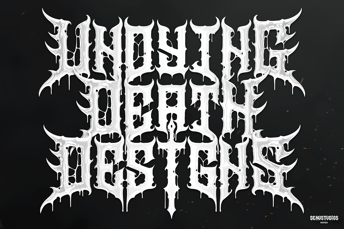 Mortaly Sword | Death Metal Typeface, a Blackletter Font by Denustudios (Photo 2 of 12)