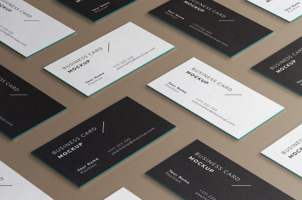 Coloured Edge Business Card Mockups, a Business Card Template by Milan Pleva