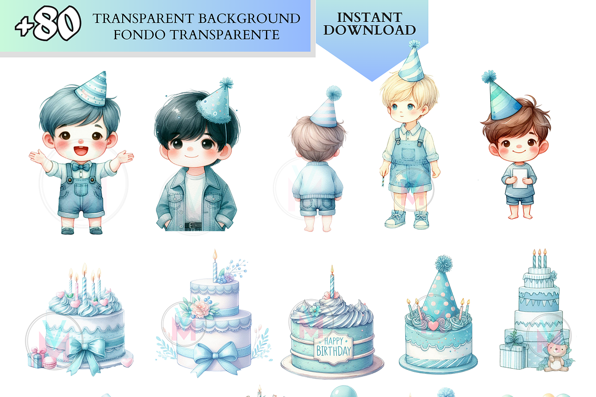 Blue Birthday png Baby Boys Party, a Person Illustration by VM PARTYS  BY TAIRUMA (Photo 10 of 10)