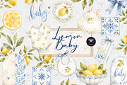 Lemon Baby Shower Clipart, a Decorative Illustration by BigCakeBee (Thumbnail 1 of 4)